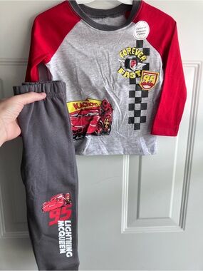 Disney Pixar Cars Lighting McQueen long sleeve shirt pants set 2T NEW